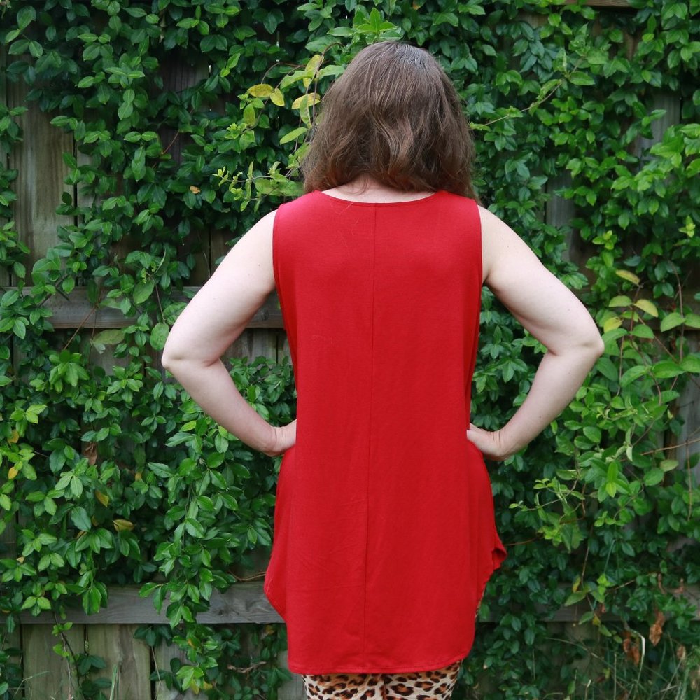 Zenana Red Tunic Tank - Picture 2 of 3